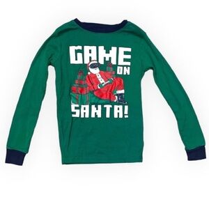 Carter's Santa Claus Gaming Pajama Shirt Cotton Christmas Boys Size 10/10A